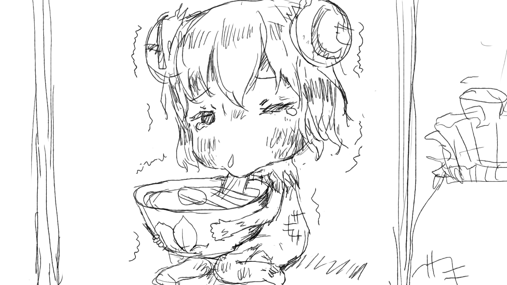 贫穷AC娘吃到一碗面了............